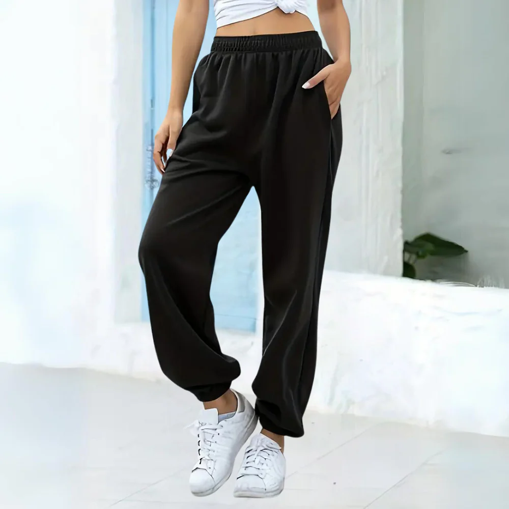 Women's Sweatpants – Relaxed Fit – Cotton Blend – Elastic Waistband – Cuffs