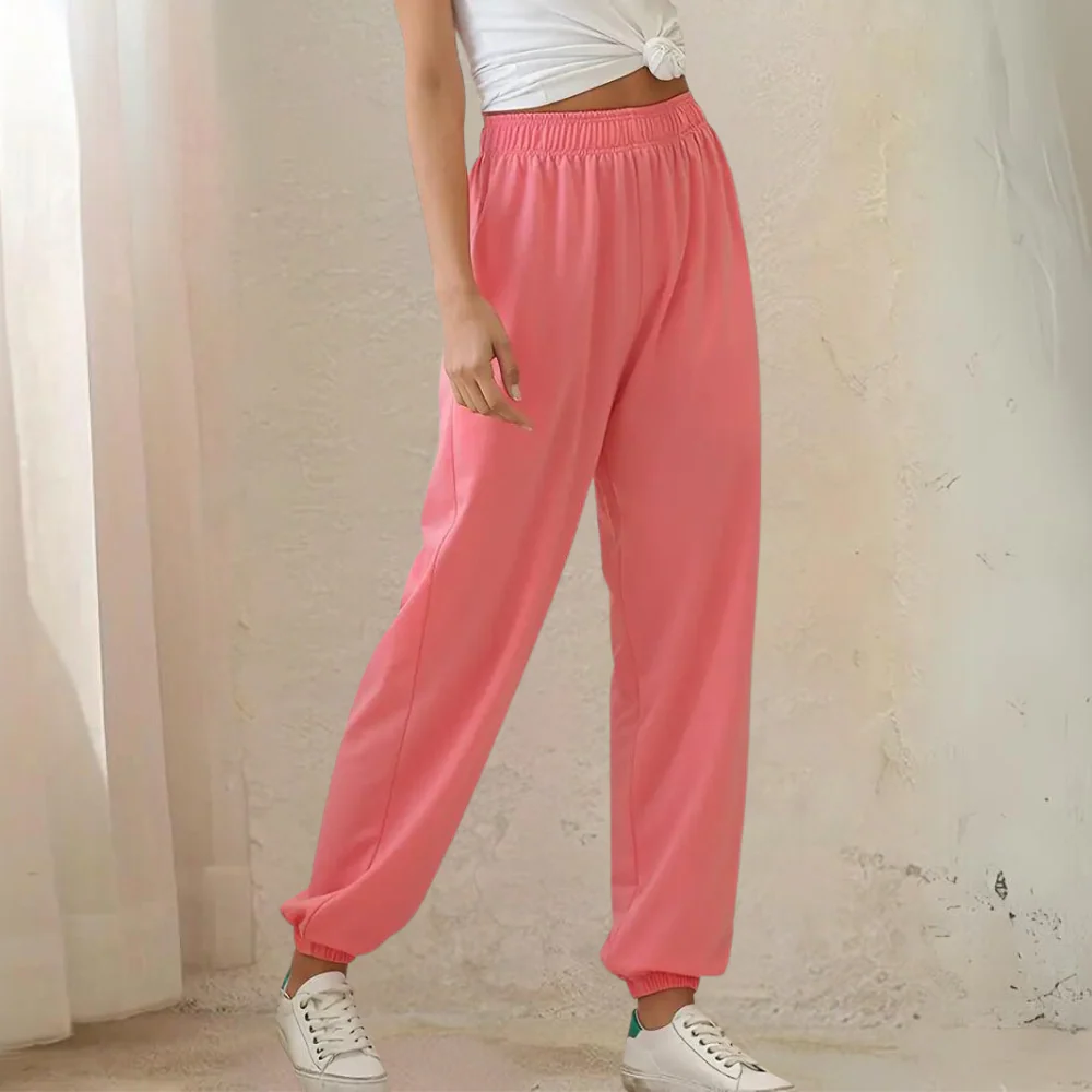 Women's Sweatpants – Relaxed Fit – Cotton Blend – Elastic Waistband – Cuffs