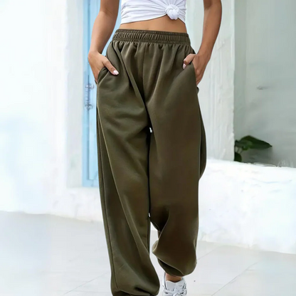 Women's Sweatpants – Relaxed Fit – Cotton Blend – Elastic Waistband – Cuffs