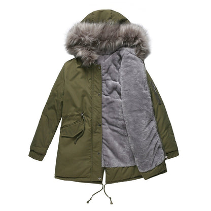 Women's Parka – Relaxed Fit – Fleece Lined – Faux Fur Hood – Mid-Length