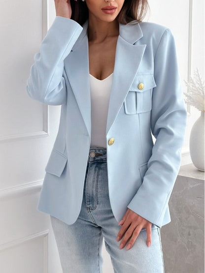 Women's Blazer – Tailored Fit – Double-Breasted – Notch Lapel – Long Sleeves