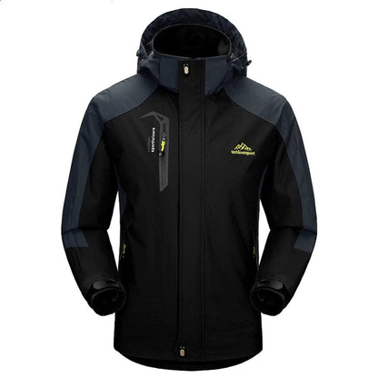 Men's Jacket for Outdoor Use – Wind and Waterproof – Regular Fit – Hood – Reinforced Panels