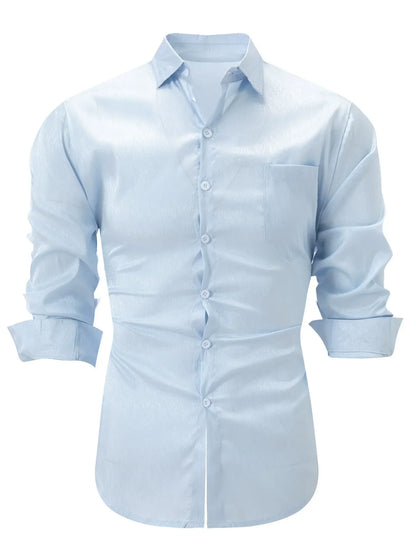 Men's Shirt with Buttons – Slim Fit – Silky Feel – Pointed Collar – Chest Pocket