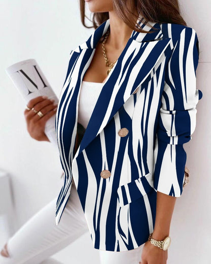 Women's Blazer – Tailored Fit – Double-Breasted – Statement Pattern