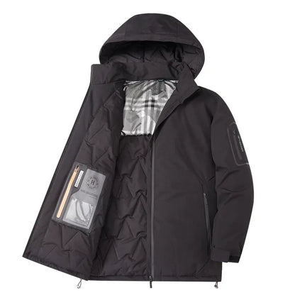 Men's Jacket with Hood – Padded – Loose Fit – Zipper – Outdoor Use