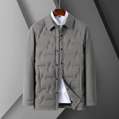 Men's Jacket – Slim Fit – Quilted Design – Shirt Collar – Button Closure