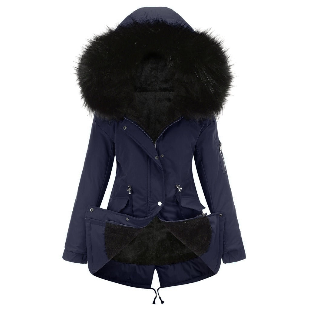 Women's Parka – Relaxed Fit – Fleece Lined – Faux Fur Hood – Mid-Length