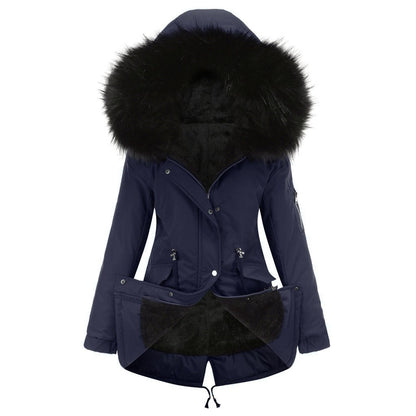 Women's Parka – Relaxed Fit – Fleece Lined – Faux Fur Hood – Mid-Length