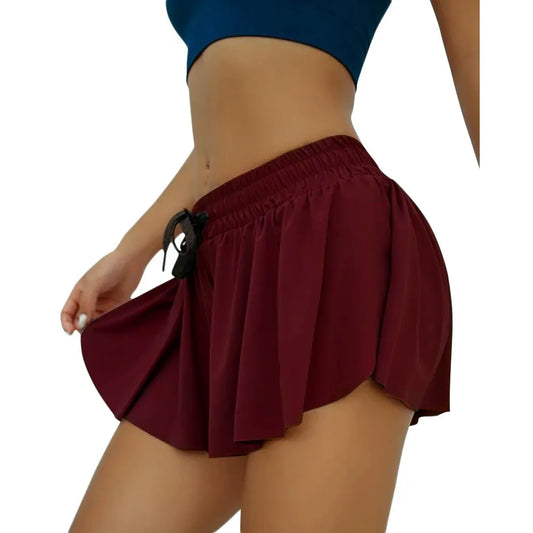Women's Training Shorts – Slim Fit – Breathable Fabric – Skirt Layer Design