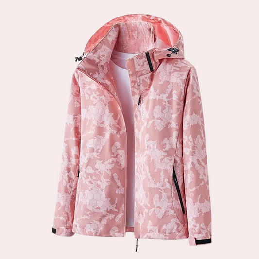 Women's Jacket – Lightweight Straight Fit – Detachable Hood – Zipper Pockets Waterproof