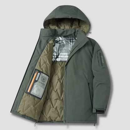 Men's Jacket with Hood – Padded – Loose Fit – Zipper – Outdoor Use