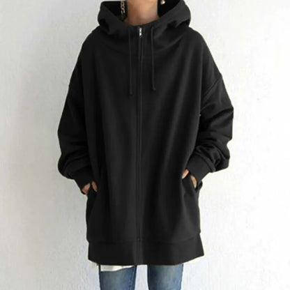 Women's Hoodie – Oversized Fit – Fleece Lined – Zipper – Casual Style