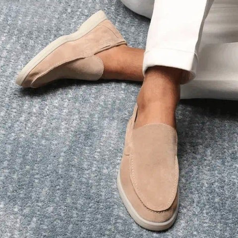 Men's Loafers – Suede Look – Slip-On – Moccasin Stitch – Slim Fit