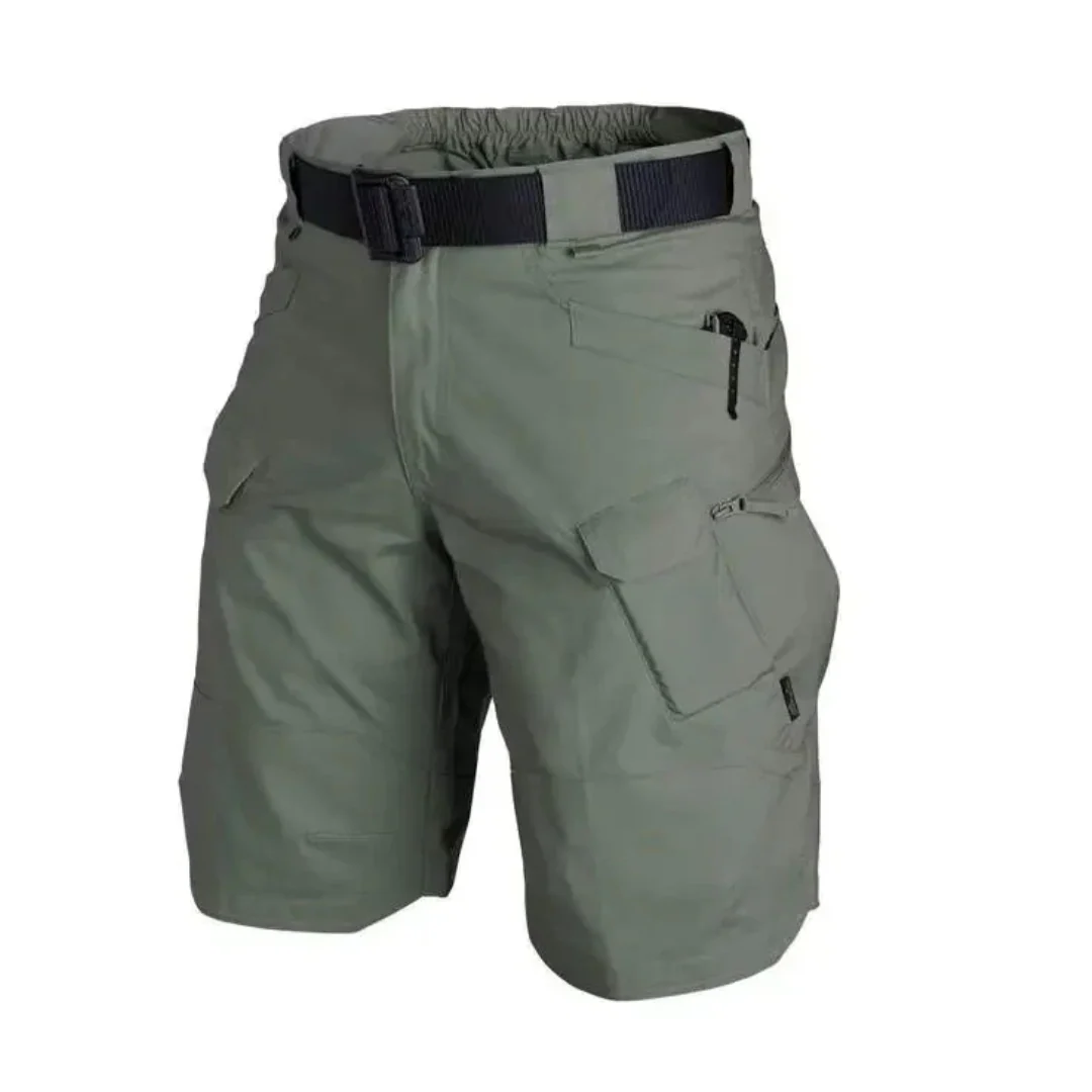 Men's Cargo Shorts – Relaxed Fit – Breathable Fabric – 6 Zipper Pockets – Belt