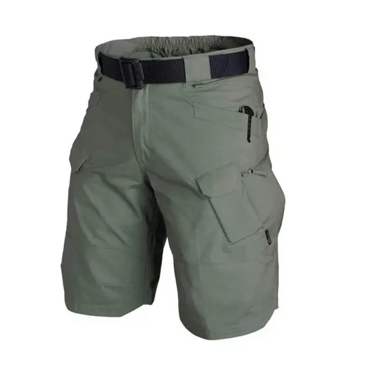 Men's Cargo Shorts – Relaxed Fit – Breathable Fabric – 6 Zipper Pockets – Belt