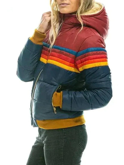 Women’s Puffer Jacket - Synthetic - Slim Fit - High-Neck Collar - Ribbed Hem