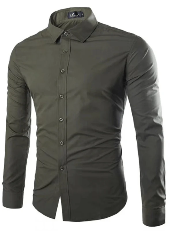Men's Shirt – Slim Fit – Non-Iron – Breathable Fabric – Shirt Collar – Formal Use