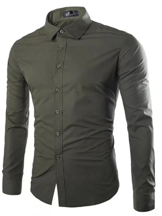 Men's Shirt – Slim Fit – Non-Iron – Breathable Fabric – Shirt Collar – Formal Use