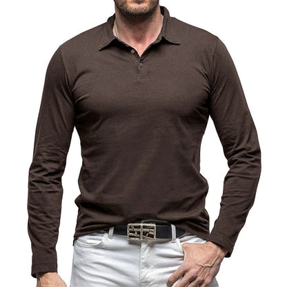 Men's Piqué Shirt – Slim Fit – Long Sleeve – Button Closure – Cotton – Smart Casual