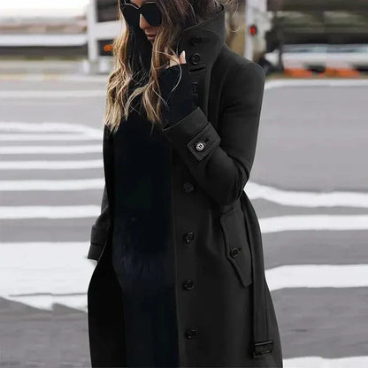 Women's Trench Coat – Tailored Fit – Wool Blend – Belt and Double Breasting