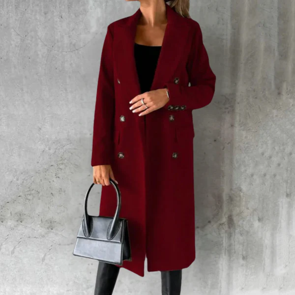 Women's Trench Coat – Tailored Fit – Wool – Double-Breasted – Knee-Length