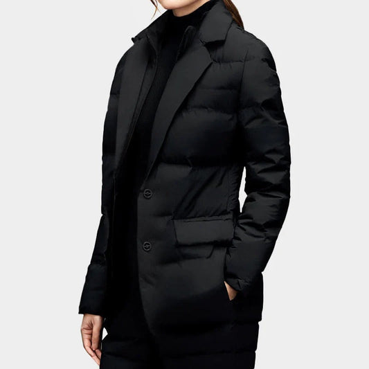 Women's Windbreaker – Quilted and Insulated – Tailored Fit – Two-Button Closure
