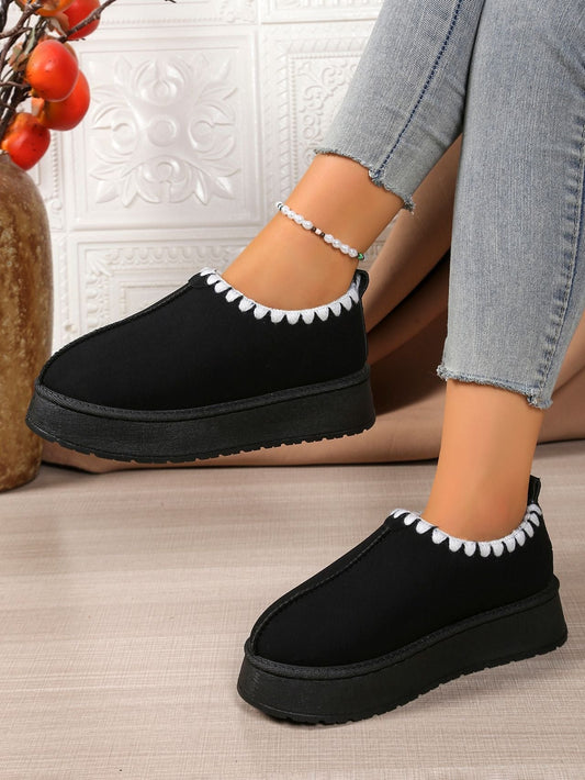 Women's Lace-Up Boots – Ankle-High Slip-On – Plush Lined – Comfort Sole for Everyday