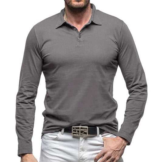 Men's Piqué Shirt – Slim Fit – Long Sleeve – Button Closure – Cotton – Smart Casual
