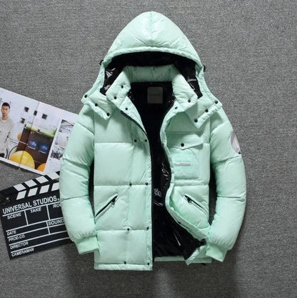 Luigi Quilted Down Jacket | Hooded Glossy Jacket