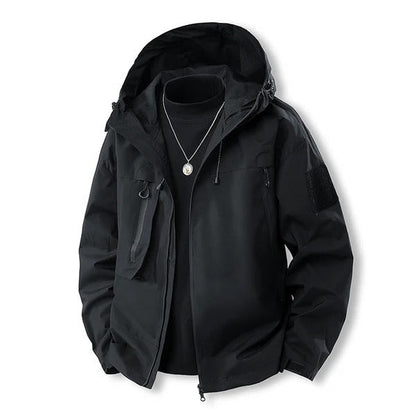 Men's Jacket – Waterproof – Regular Fit – Breathable – Hood – Zipper – Pockets