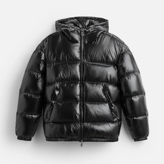 Men's Puffer Jacket – Oversized Fit – Water-Repellent – Hood – Quilted Outerwear