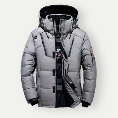 Men's Down Jacket – Water-Repellent – Regular Fit – Quilted with Hood and Zipper