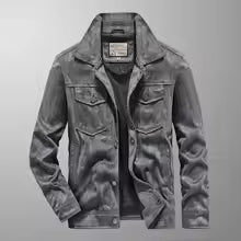 Men's Jacket – Slim Fit – Suede Material – Button Front – Chest Pockets