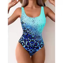 Women's Swimsuit – Form-Fitting Fit – Deep Back – Breathable Stretch Material – Tough Pattern