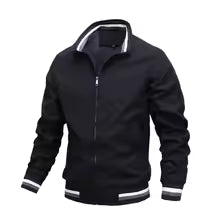 Men's Bomber Jacket – Wind Resistant – Relaxed Fit – Zipper Closure – Ribbed Hem