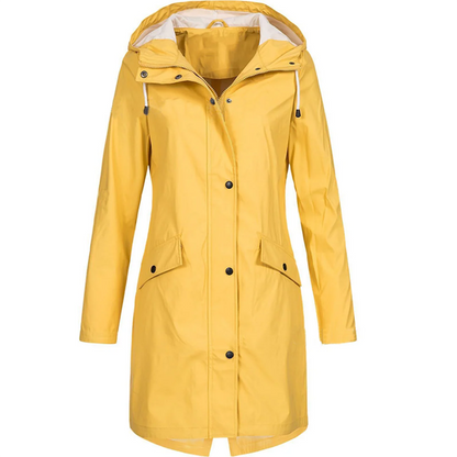 Women's Raincoat – Tailored Fit – Mid-Thigh Length – Waterproof with Hood