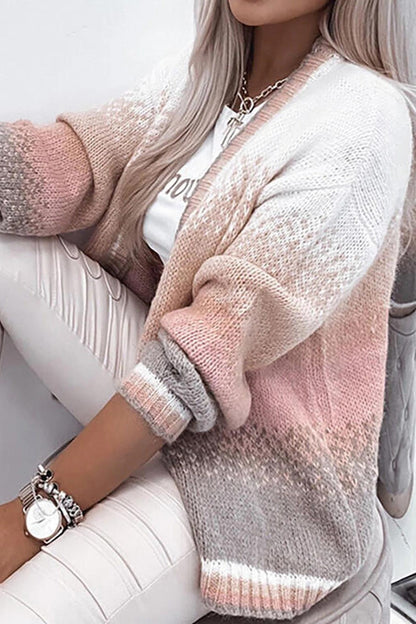 Women's Cardigan – Oversized Fit – Open Front – Wool Blend – Ribbed Edge