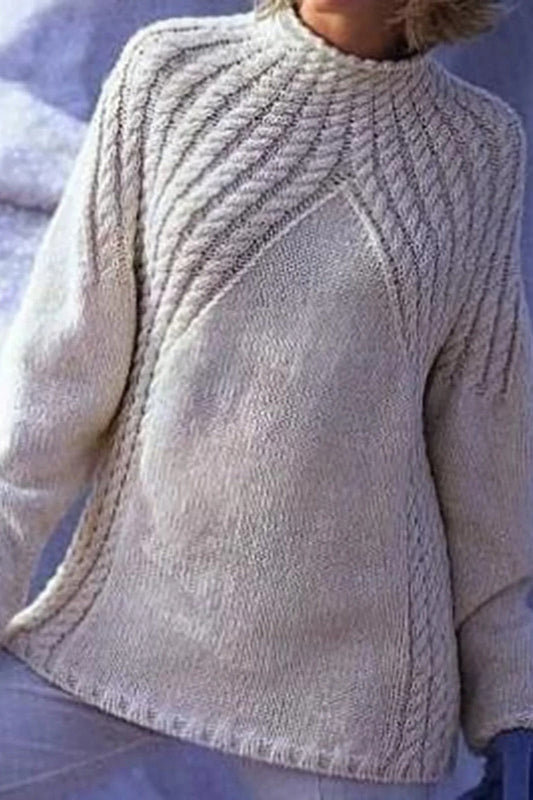 Women's Sweater – Wool – High Neck – Ribbed Knit – Oversized Fit – Relaxed Style