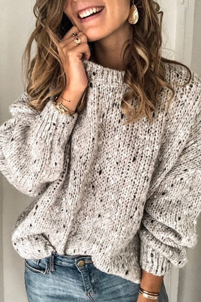 Women's Sweater – Oversized Fit – Chunky Knit – Round Neck – Long Sleeves – Wool Blend