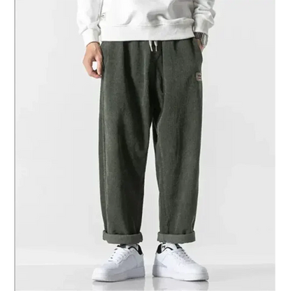 Men's Corduroy Trousers – Oversized Fit – Ribbed Texture – Relaxed Style