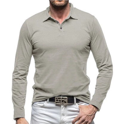Men's Piqué Shirt – Slim Fit – Long Sleeve – Button Closure – Cotton – Smart Casual