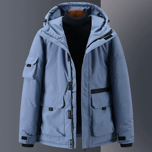 Men's Down Jacket – Hood – Water-Repellent – Relaxed Fit – Multiple Pockets