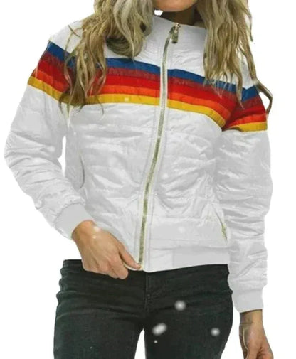 Women’s Puffer Jacket - Synthetic - Slim Fit - High-Neck Collar - Ribbed Hem