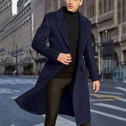 Men's Coat – Wool Blend – Tailored Fit – Buttoned – Classic Formal Style