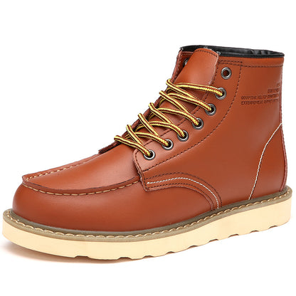 Men's Work Boots - Durable Lace Design - Solid Non-Slip Sole