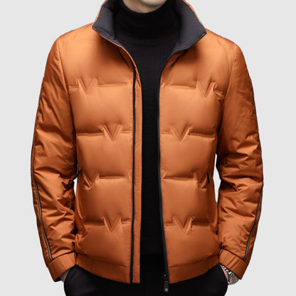 Adam Quilted Down Jacket | Stand Collar Zip-Up Down Jacket