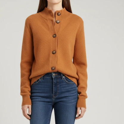 Luna Button-Down Sweater | Collared Rib-Knit Cardigan