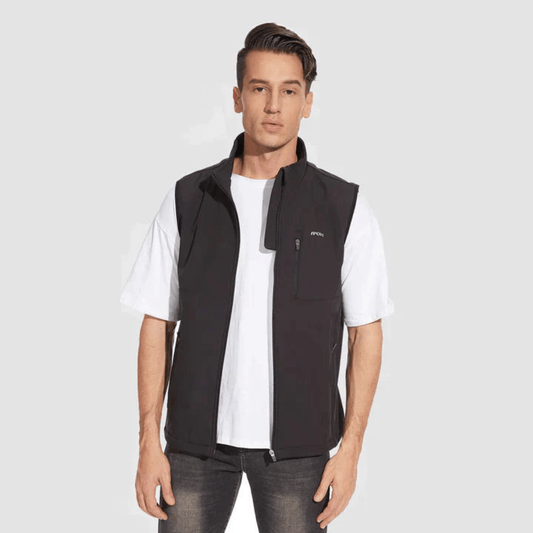 Men's Vest – Regular Fit – Breathable Light Material – Zipper – Chest Pocket