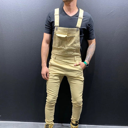 Men's Overalls - Slim Fit - Adjustable Straps - Practical Pockets - Tapered Legs