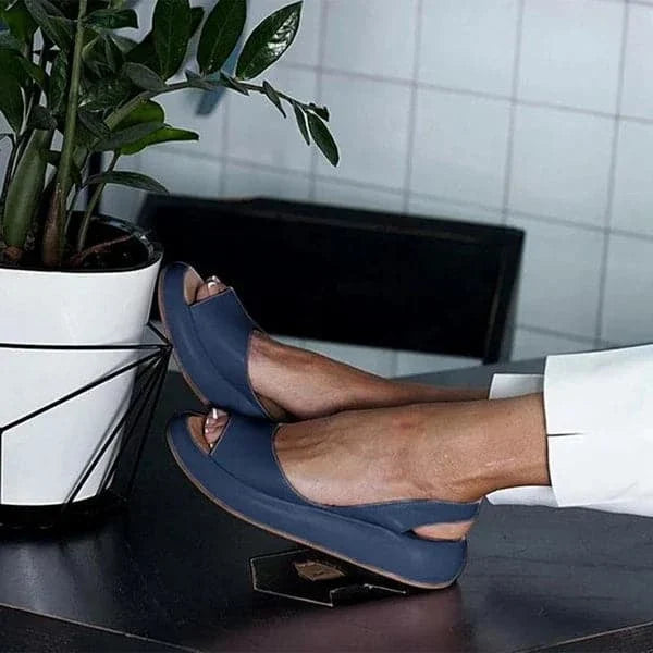 Women's Slingback Sandals – Peep-Toe – Comfortable Flats – Elegant and Stylish